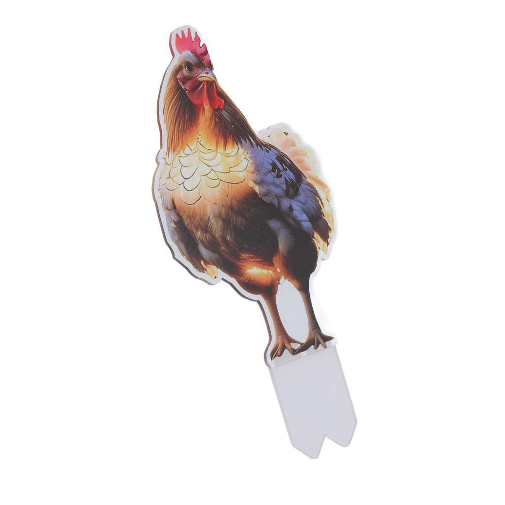 Xmas Chicken Yard Sign with Stake Acrylic Water Resistant Double Sided Xmas Rooster Outdoor