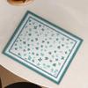 Quick Dry Rural Floral Dinner Mat Non-slip Kitchen Drain Mat Heat Insulation Mat  Home Decor