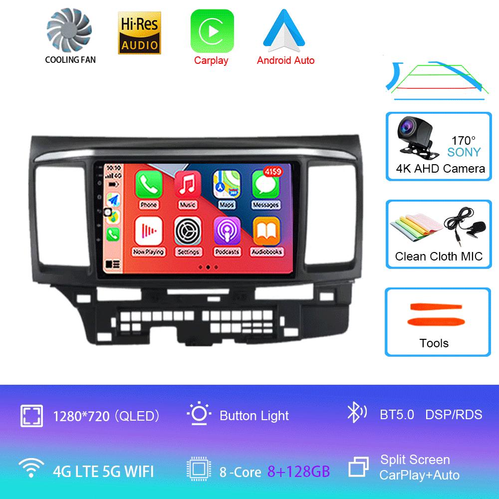 9Inch Android 14 For MITSUBISHI LANCER  10 X 2008 2009 2010 2011 - 2016 Car Radio Stereo Audio GPS Player Carplay Auto Screen