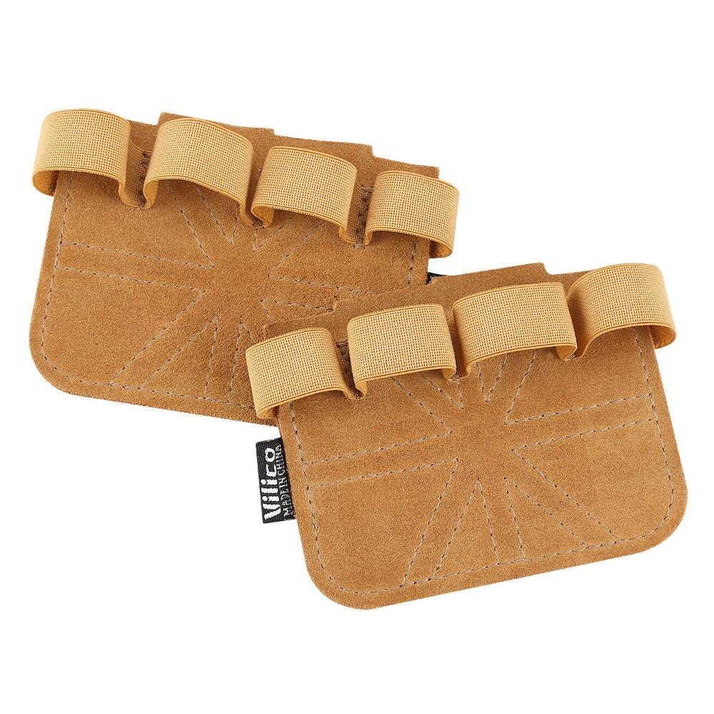 1Pair Leather Gym Gloves Grips Anti-Skid Weightlifting Hand Protect Pad Workout
