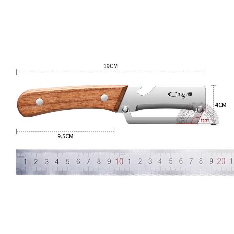 Pelapatate in acciaio inox con manico in legno per pelare e affettare frutta e verdura | Durevole e con funzionamento fluido
