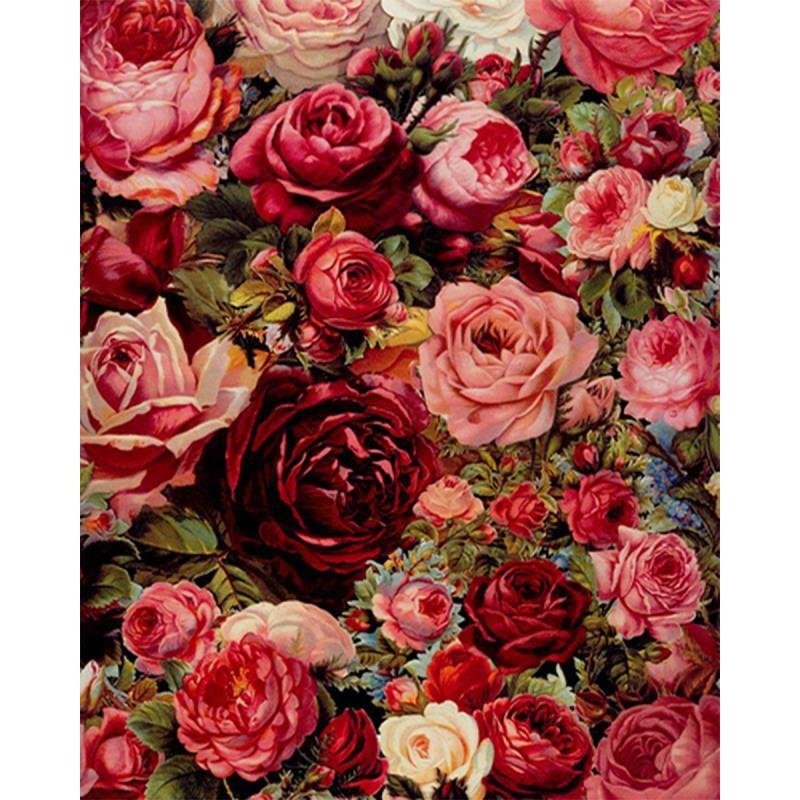 Diamant-Malerei, rosa Blume, vollflächige Diamant-Stickerei, Rose, dekoratives Kreuzstich-Set, Heimdekoration