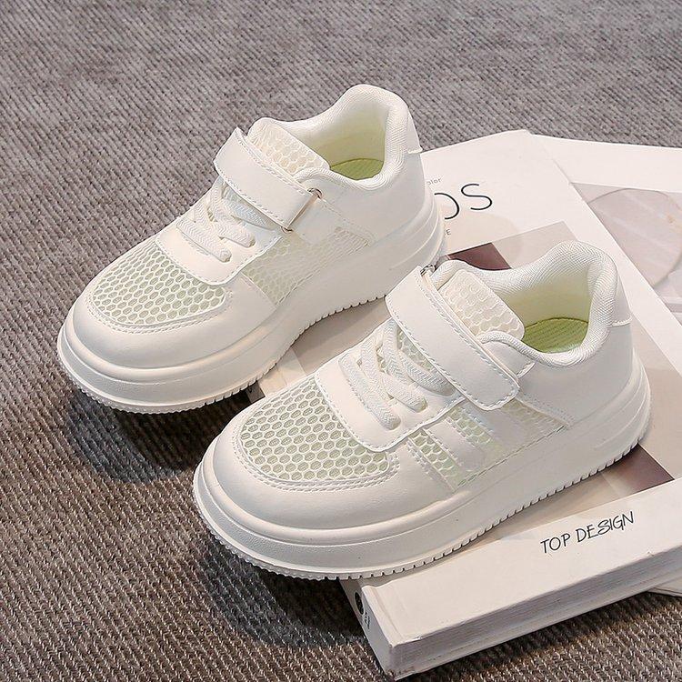 Elementary School Students Enroll In Small White Shoes Mesh Breathable Children's White Sports Shoes Boys 2025 New Girls Summer