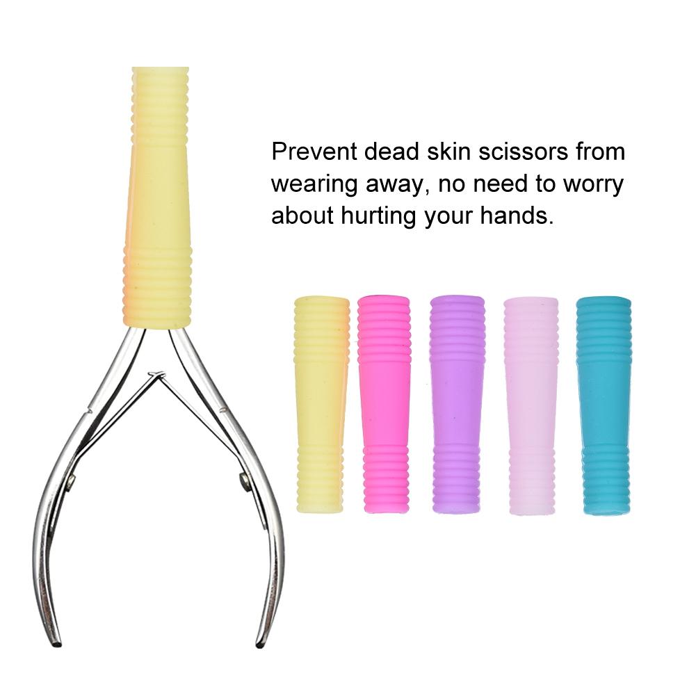 10Pcs Manicure Silicone Protective Sleeve Cover for Nail Cuticle Scissors Dead Skin Scissors 02