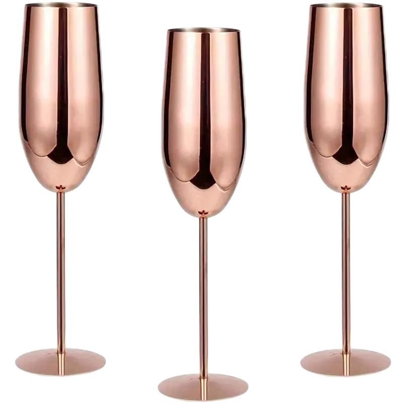 3PCS Stainless Steel Tall Wine Glasses , Elegant modern design, 18oz, can be used for Valentine's Day gift and home use