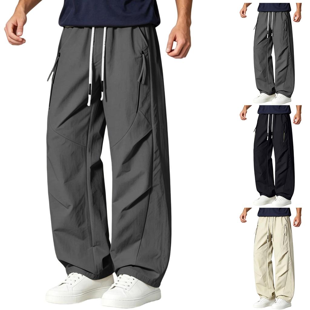 Men's Quick Dry Lightweight Straight Leg Cargo Pants for Summer Outdoor Hiking Casual Wear