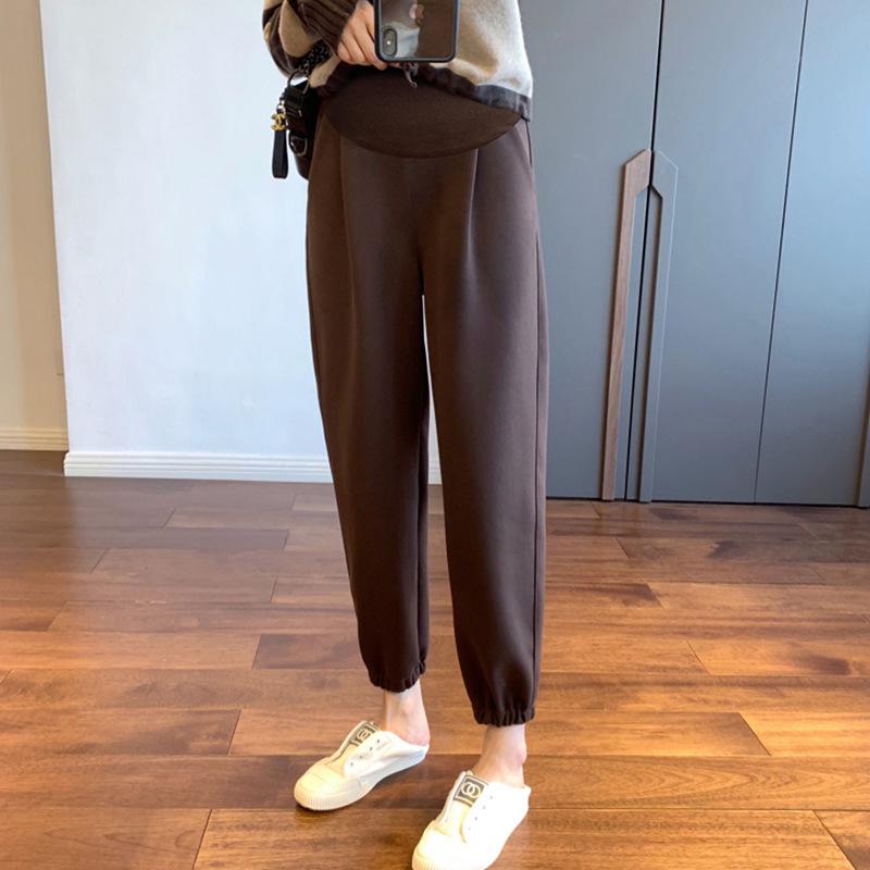 

Высококачественные римские хлопковые шаровары для беременных с поддержкой живота - широкие штанины, облегающий крой, весна/осень 2XL