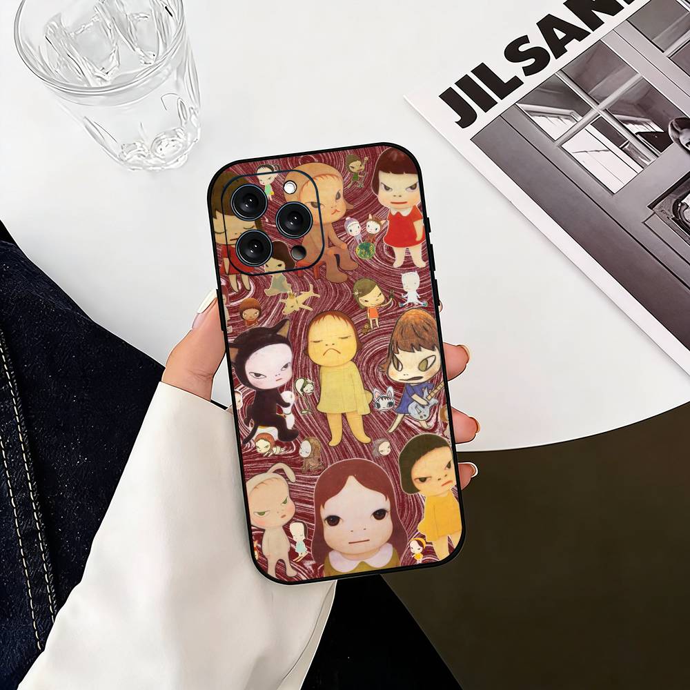 Cute Y-Yoshitomo N-Nara Phone Case For iPhone 17, 16,15,14,13,12,11 Plus,Pro Max, Others Soft Black Cover