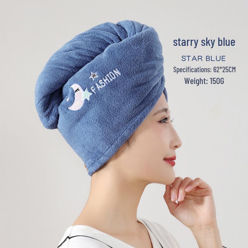 Thickened Double-Layer Coral Fleece Quick-Dry Hair Cap for Women, Water-Absorbent and Customizable with Logo