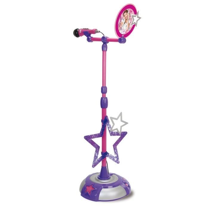 Microphone sur pied - smoby - violetta - effets sonores - hauteur réglable