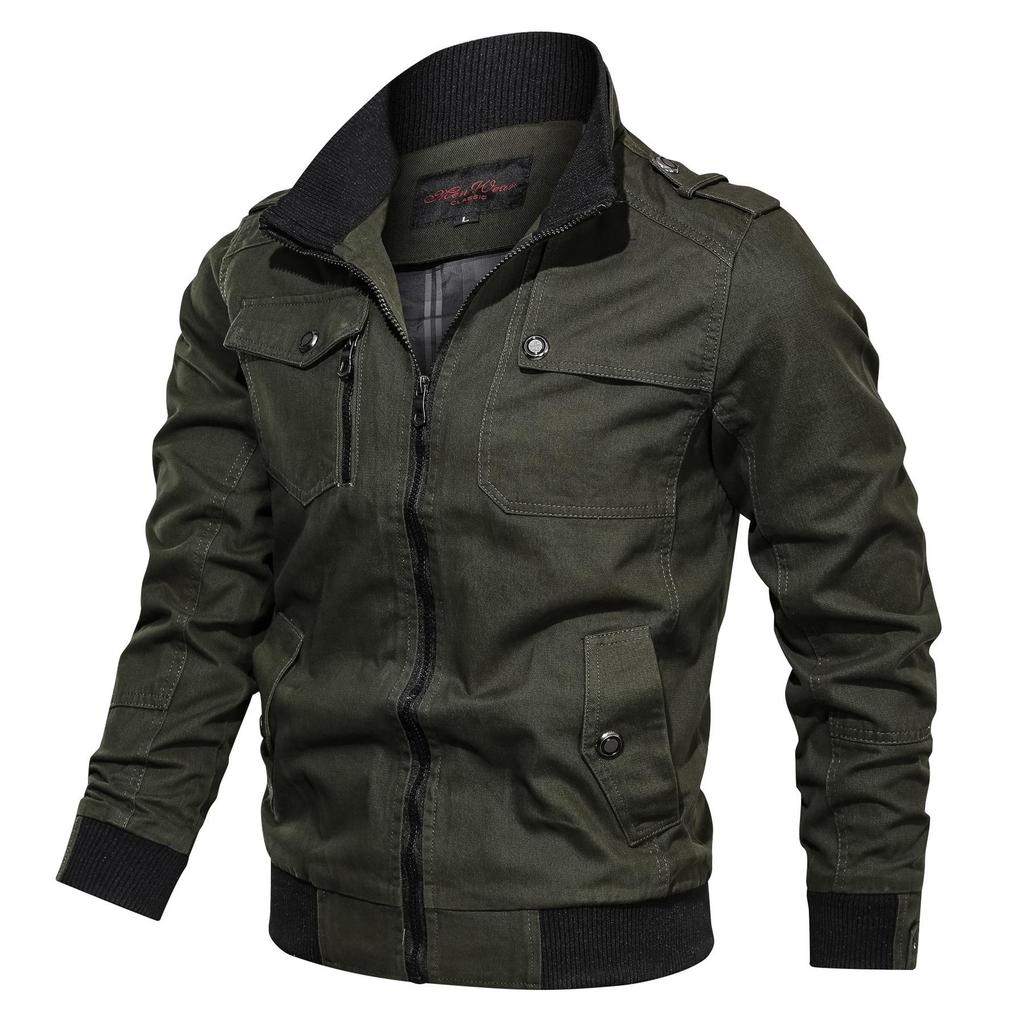Bomber Jacket Men Fashion Casual Windbreaker Jacket Coat Men Spring Autumn Outwear Solid Stand Slim Jacket Mens