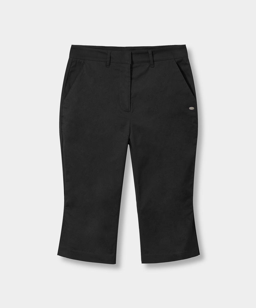 Yujen Semi-Flare Capri Pants_Black