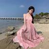 Source Dress Strap-Up Bare Back Bohemian Dopamine Beach Sexy Neck Suspender Dress