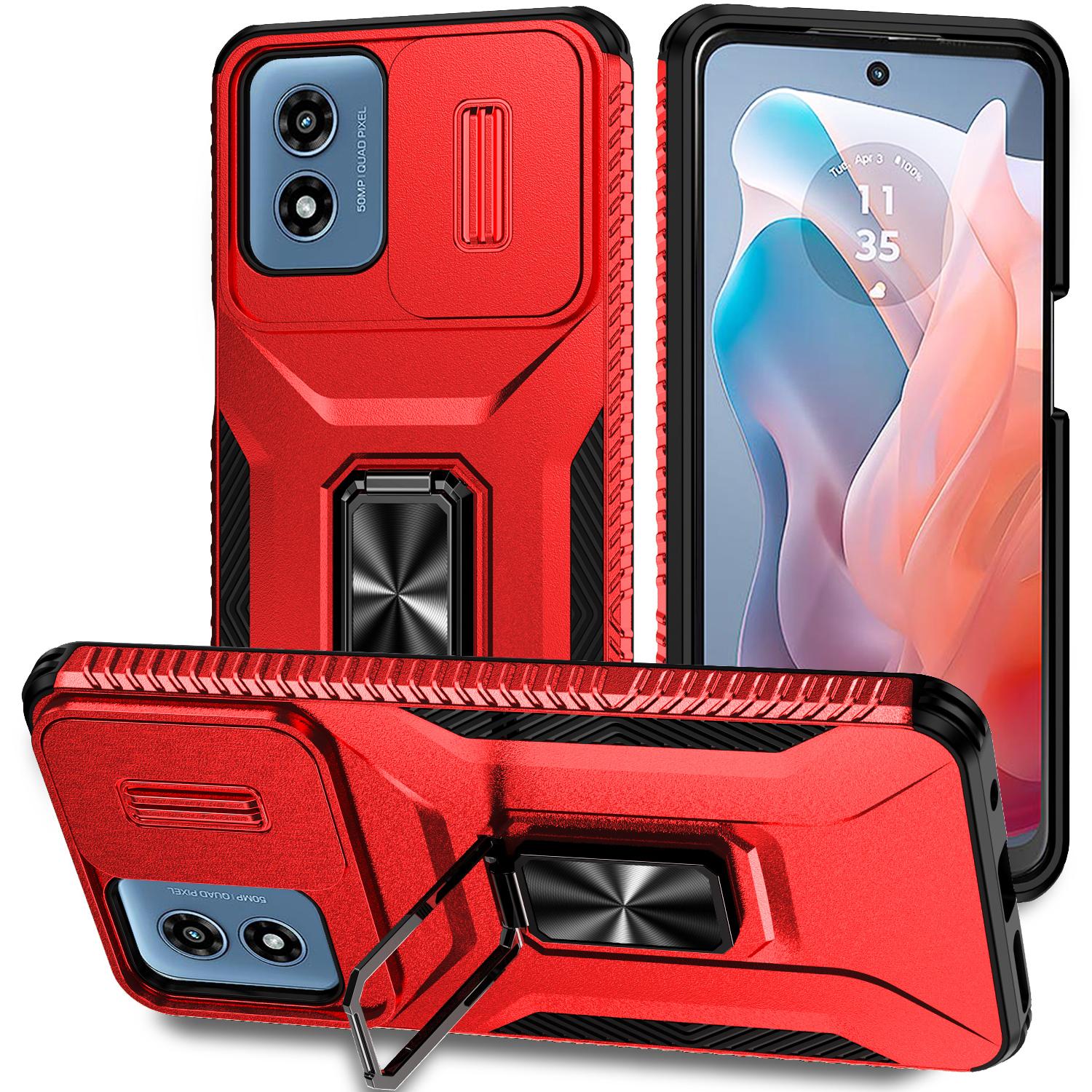 

Для Motorola Moto G Play (2024) Чехол 4G/G22 из ТПУ+ПК с подставкой Red