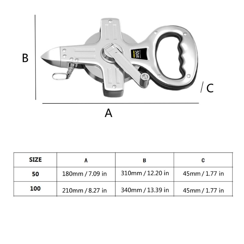 Heavy Duty Steel Frame Measuring Tape With Clear Marking For Engineering Projects 50m 100m Portable Surveying Equipment