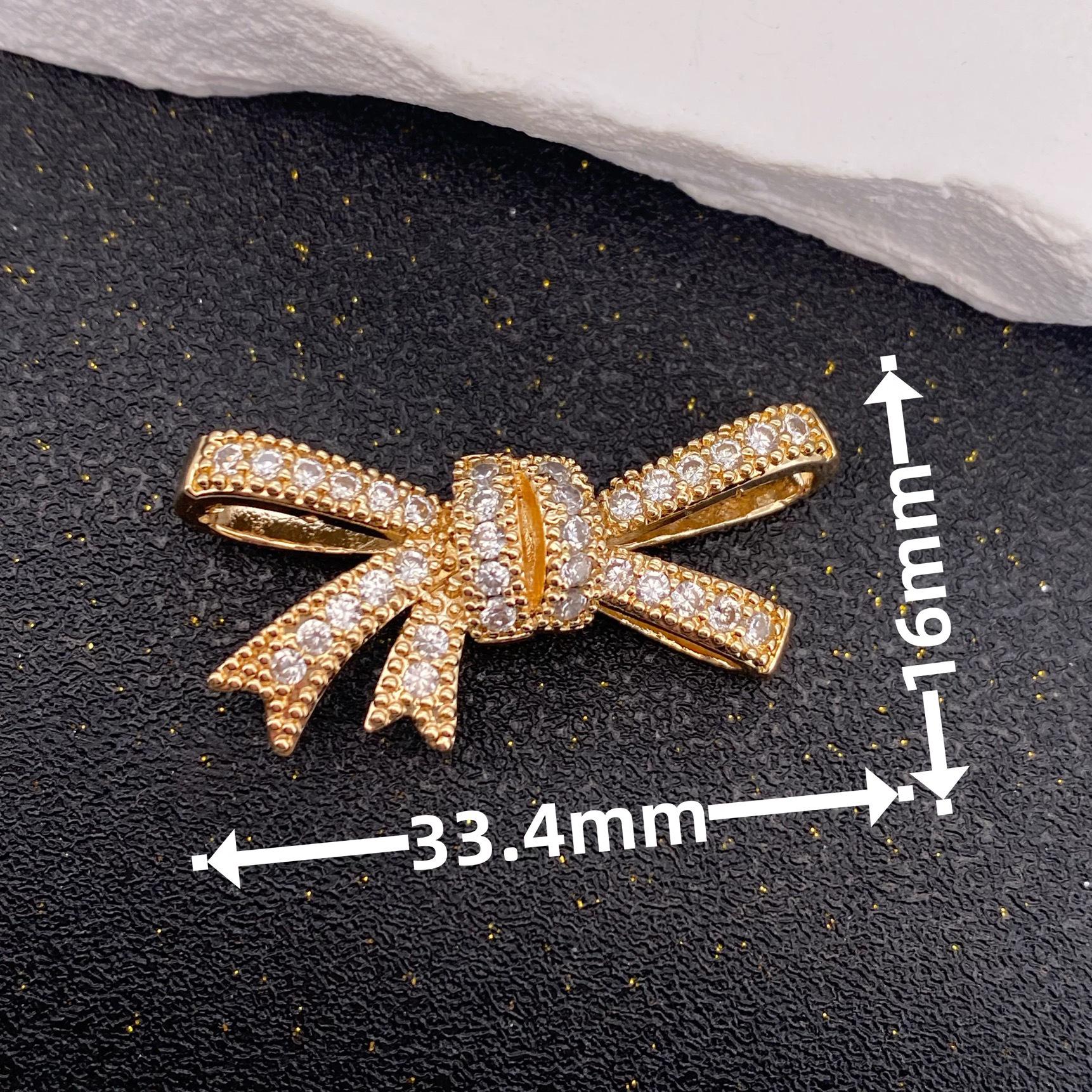 14K Сохраняющий Цвет Алмазный Бант Хрустальный Браслет Ожерелье Бусины DIY Материалы для Украшений