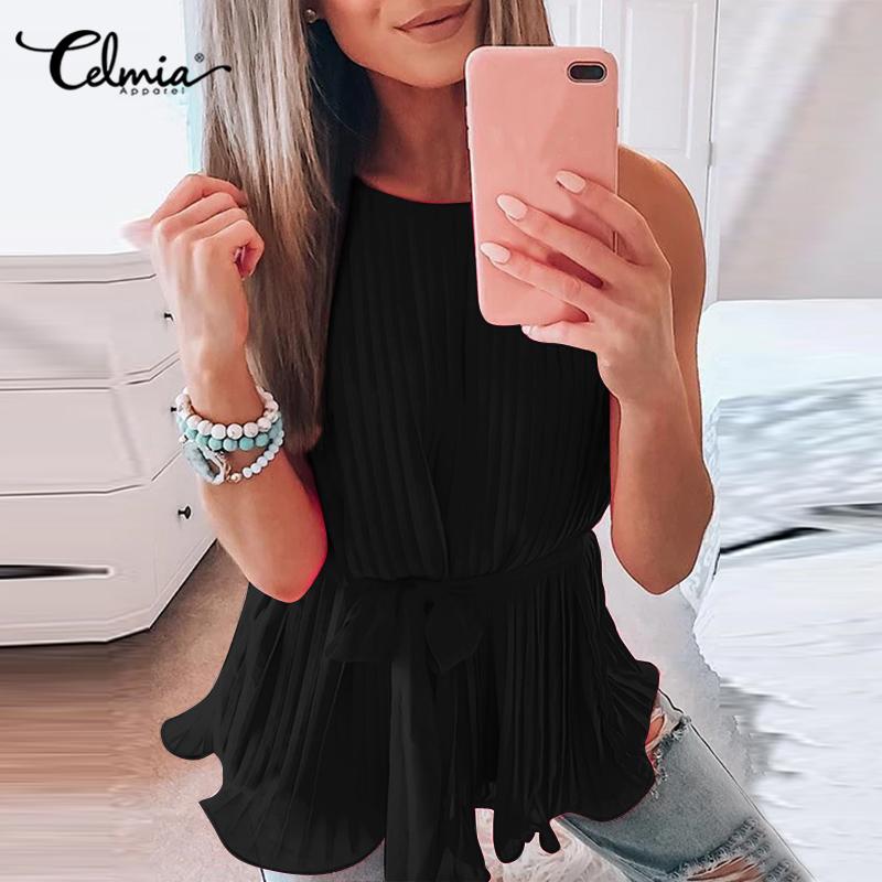 

Celmia Лето Женщины Без рукавов Топы для танков Свободные