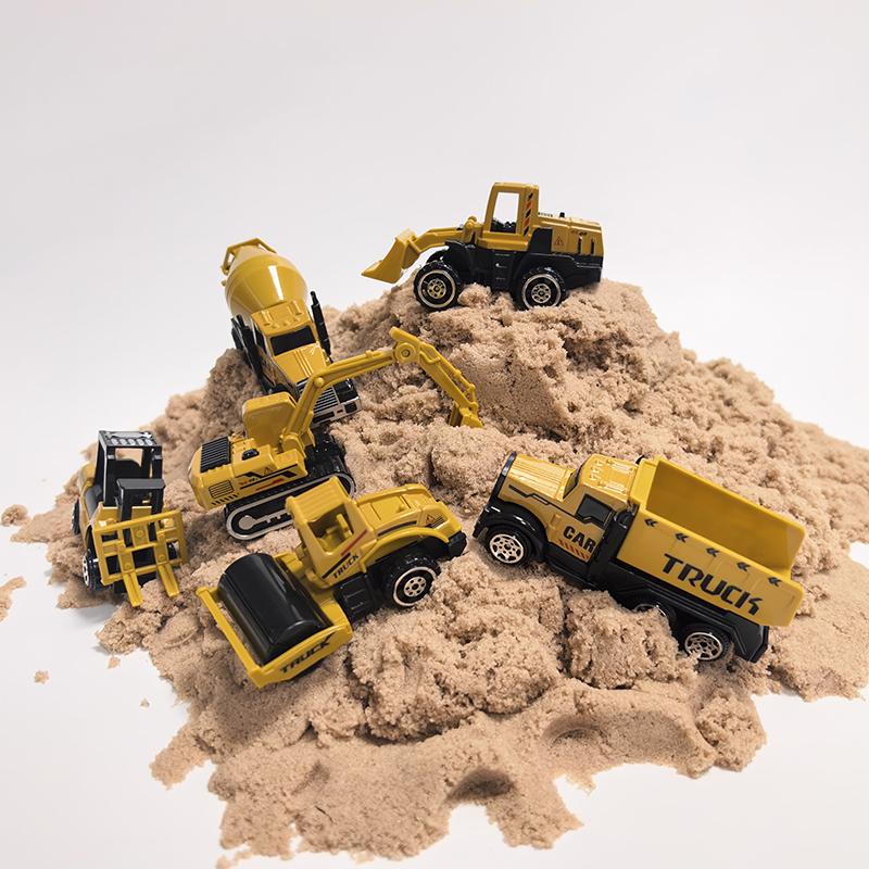 6pcs/set Mini Car Toys Alloy Engineering Truck Car Excavator Bulldozer Roller Miniature Model Diecast Birthday Gift for Kid Boys
