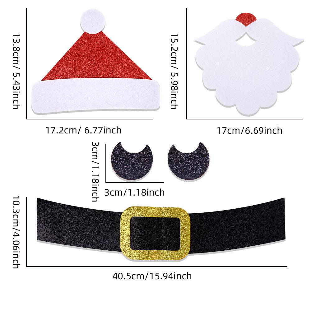 Cartoon Moose-Shape Door Stickers Felt Cloth Christmas Cute Exquisite Door Pasters For Xmas Window Decoration