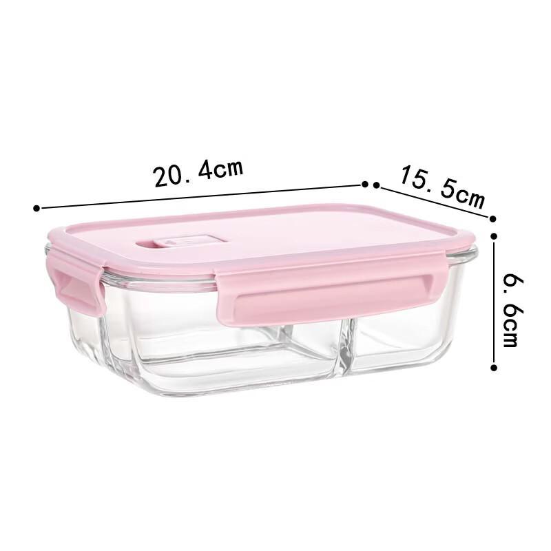 ZISIZ Insulated Glass Divided Lunch Box Set