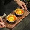 Chinese Dragon and Phoenix Gilded Gold Jianzhan Sheep Fat Jade Porcelain Master Cup Petal Tea Bowl  luxury Tea Gifts Collection