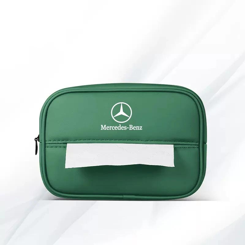GLC GLB Car Logo Tissue Box Seat Hanging Paper Towel Storage Bag For Mercedes Benz AMG W205 W203 W220 W206 W211 W212 W201 W176