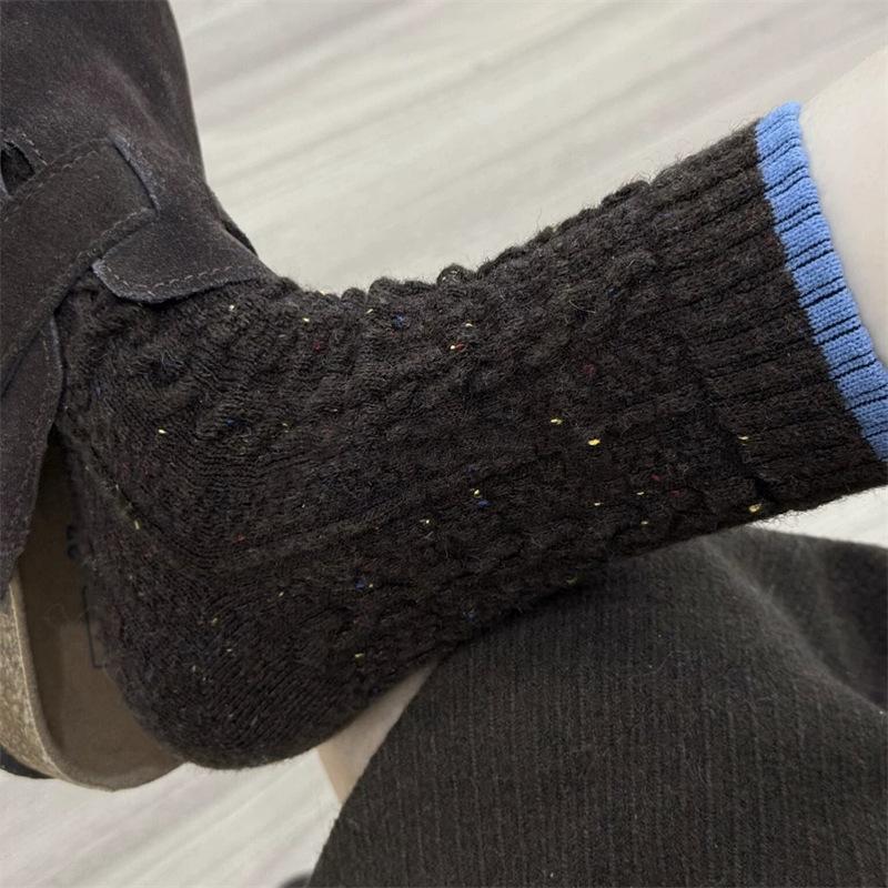 Knitted Cotton Braid Wool Socks Provide Good Warmth and Are Easy To Wear. Colorful Socks for Children Suitable for Autumn and Winter, Thickened Socks.