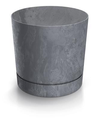 Tubo P Concrete Effect 200E Round Flowerpot with Saucer | Marengo