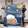 Personalized Custom Name Blanket - Bubu and Dudu Print Design,Blanket for Sofa,Bed,Travel,Camping - Soft and Warm, Great Gift