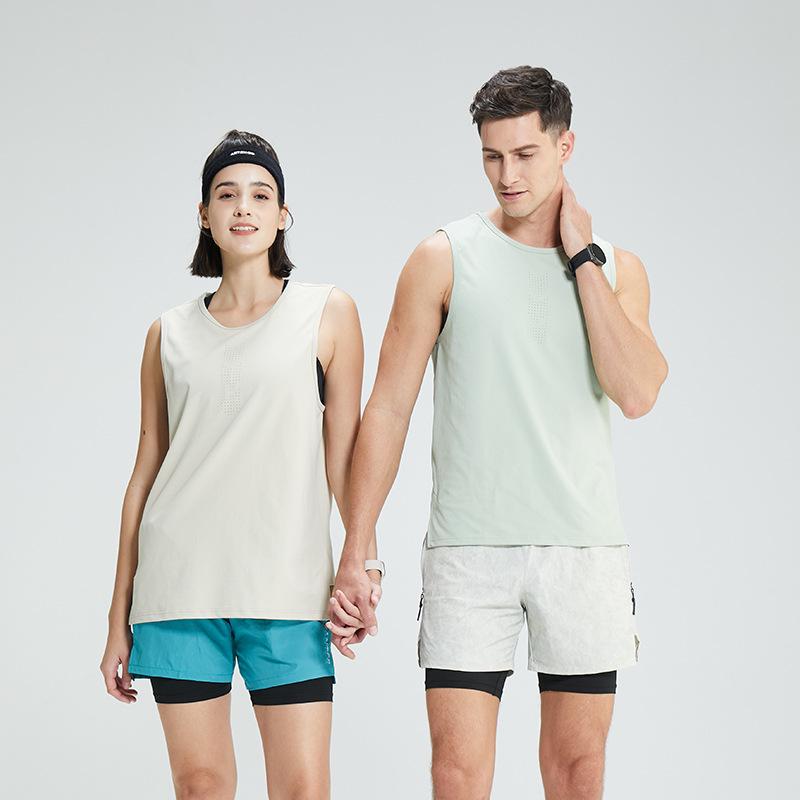 Unisex Quick-Dry Ice Silk Sports Tank Top - Breathable, Round Neck, Sleeveless for Basketball Training