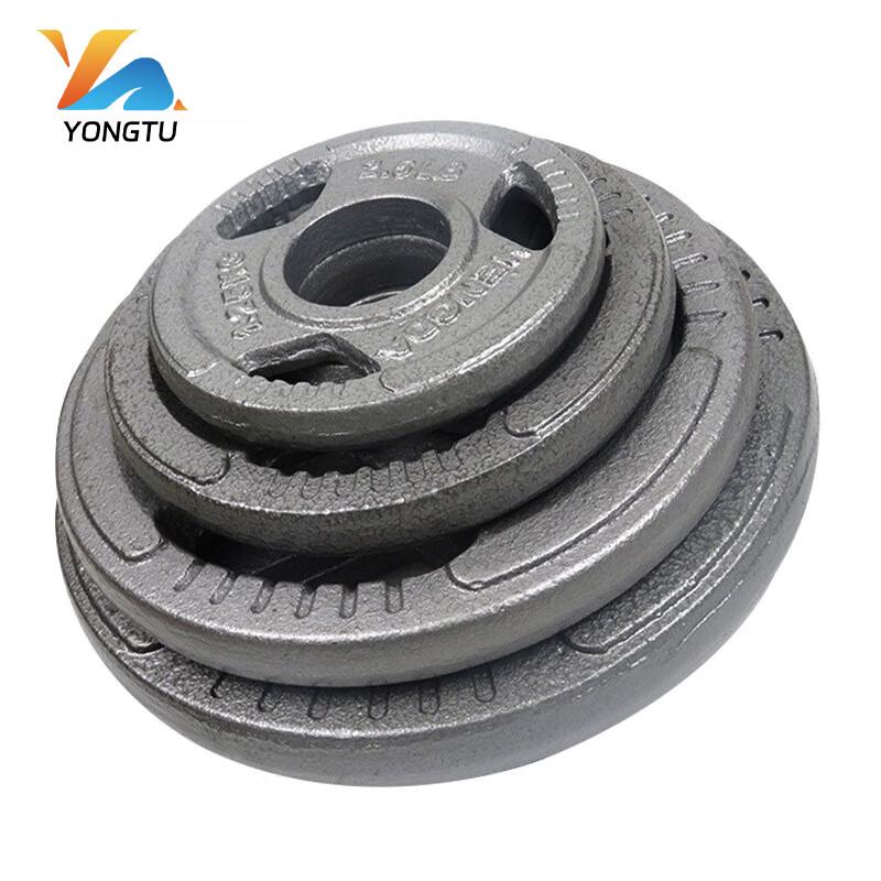 Yongtu Three-Hole Painted Cast Iron Barbell Weight Plate