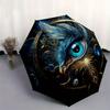 Eagle Eye Feathered Artwork Circular Wall DecorUmbrella, Portable 3-Fold Umbrella for Men & Women,Christmas Gift ES215