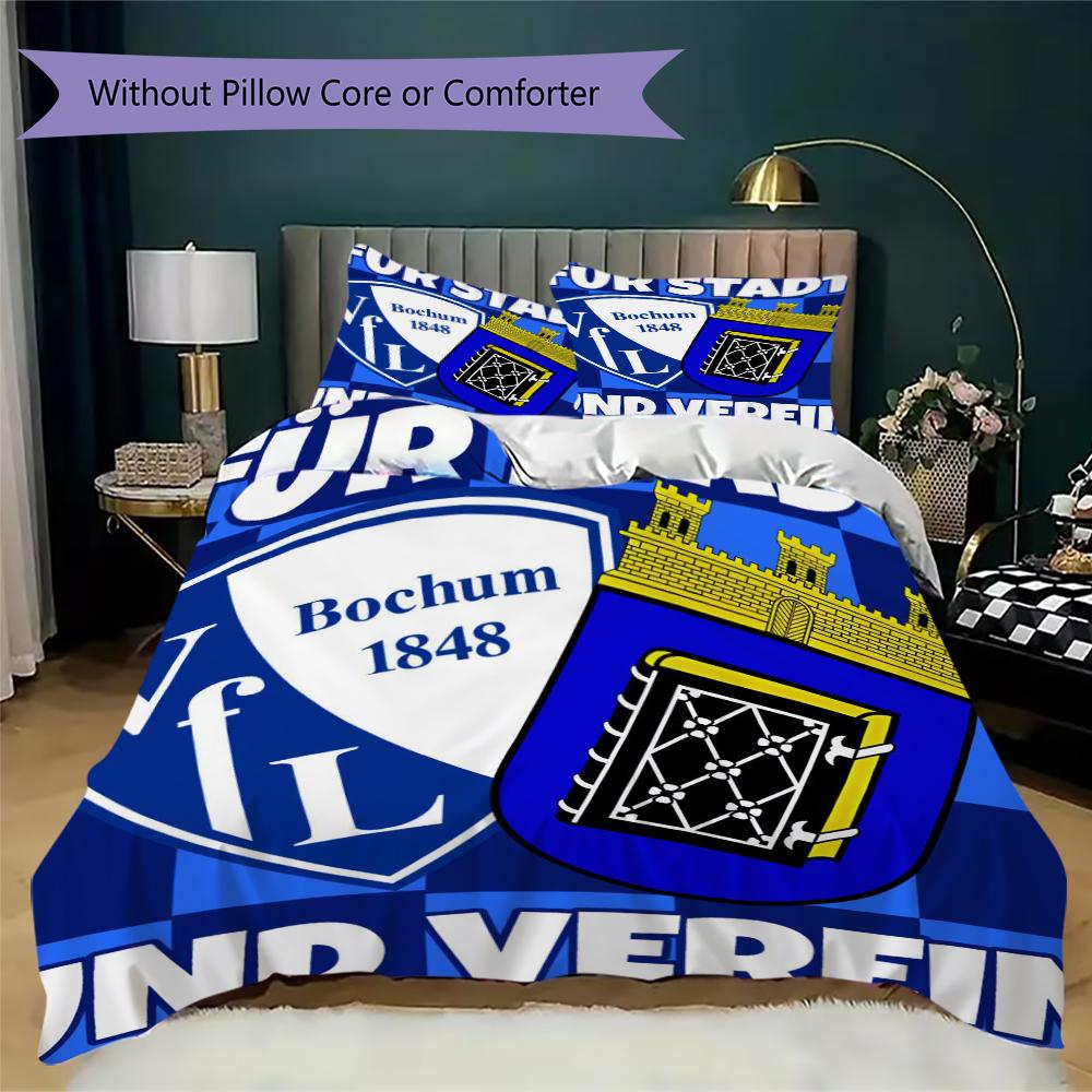 VfL Bochum 1848 Muster Bettwäsche Steppbettwäsche Bettbezug Kissenbezug Heimdekoration Geburtstagsgeschenk (1 Bettbezug + 2 Kissenbezüge (ohne Füllung))99