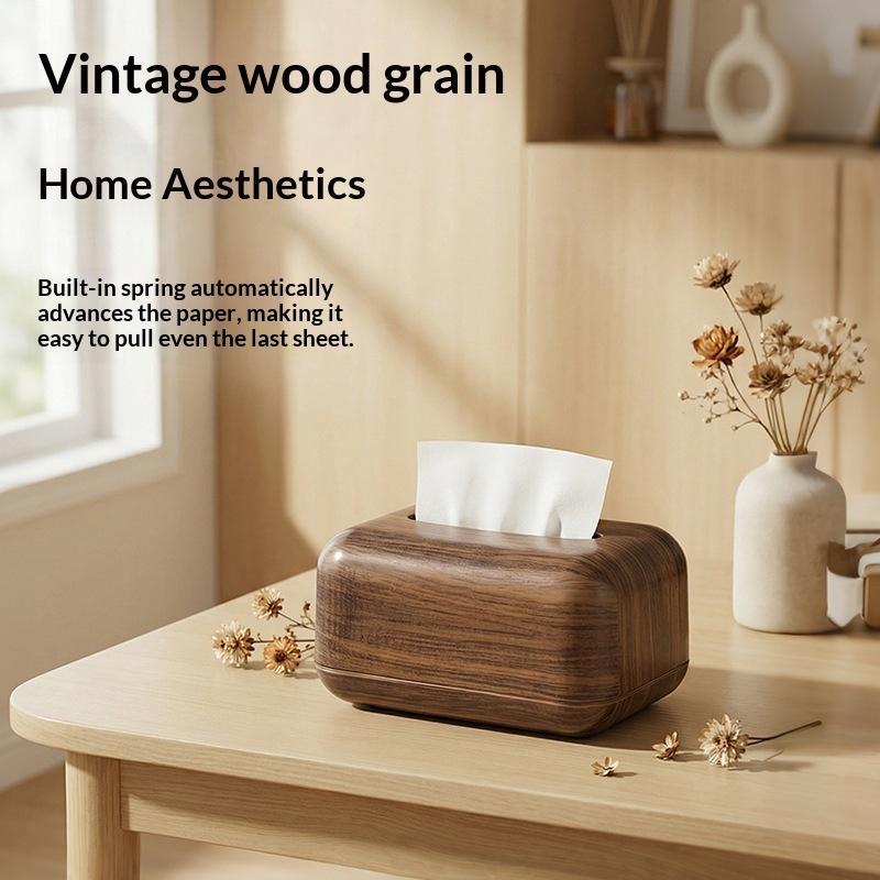 Wooden Pattern Tissue Box Minimalist Style Tissue Box Tabletop Tissue Box Tissue Paper Holder
