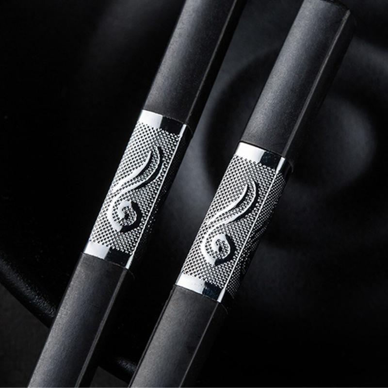 Chopsticks Household Kitchen Utensil Tableware 1 Pair Serving Chopsticks Non-slip Alloy Chinese Style