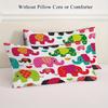 Colorful Elephant Bedding Set Soft Polyester Duvet Cover Set Quilt Cover With Pillowcase Bedroom Decor Birthday Gift Christmas