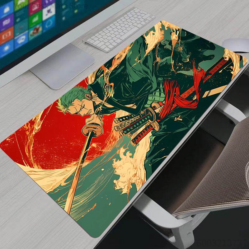 Mouse Pads Anime Gaming Accessories Mousepad Large Carpet Gamer PC Computer Keyboard Desk Mat Mausepad One Piece Zoro