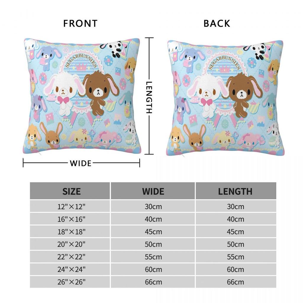 Sugarbunnies Anime Throw Pillow Cover Cushions for Sofa Cute Cartoon Awesome Pillowcase