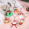 Cute Santa Claus PVC soft rubber key chain pendant cartoon snowman doll bag ornaments holiday gifts