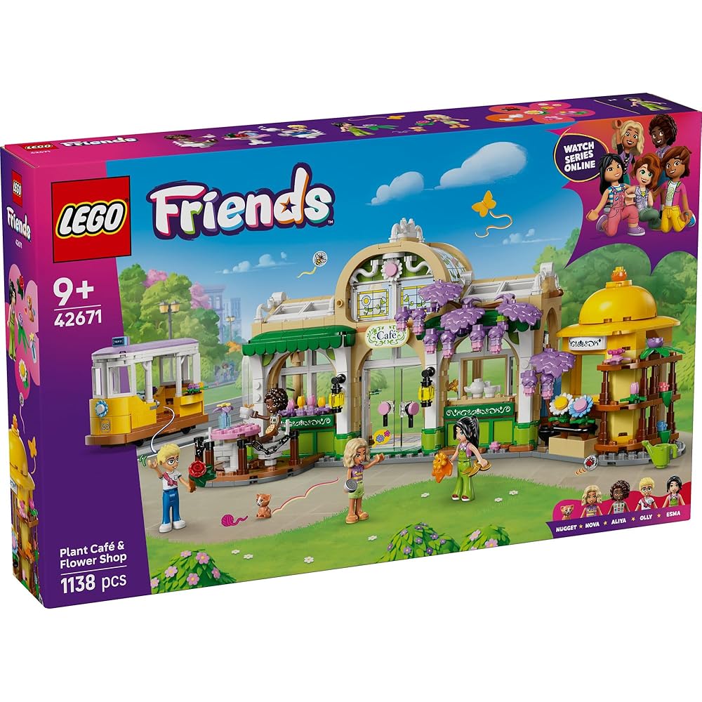 LEGO Friends Flower Shop Cafe Building Set with Plants and Accessories for Kids Age 9 to 11