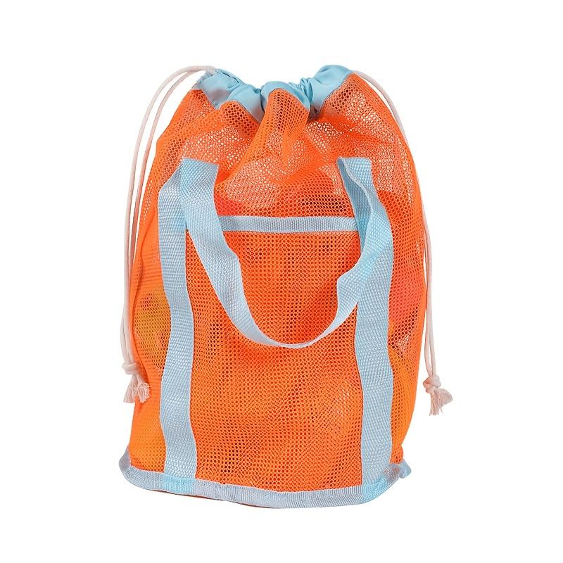 New Mesh Drawstring Beach Bag Large Capacity Lightweight Tote Swimming Pool Travel Bathroom Vacation Daily Storage Organizer