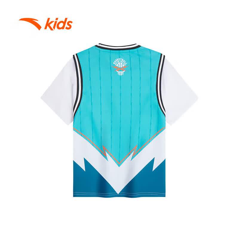 Anta Kids Quick-Dry Fake Two-Piece Sports T-Shirt 165