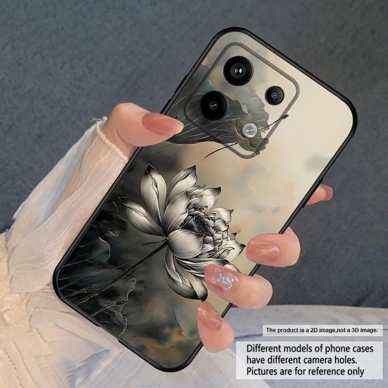 Oil Painting Lotus For Redmi Note 9 9S 10 11 12 12S 13 Pro+ Plus 5G India 14 Pro 4G Global 14S 13C 14C silicone soft phone case