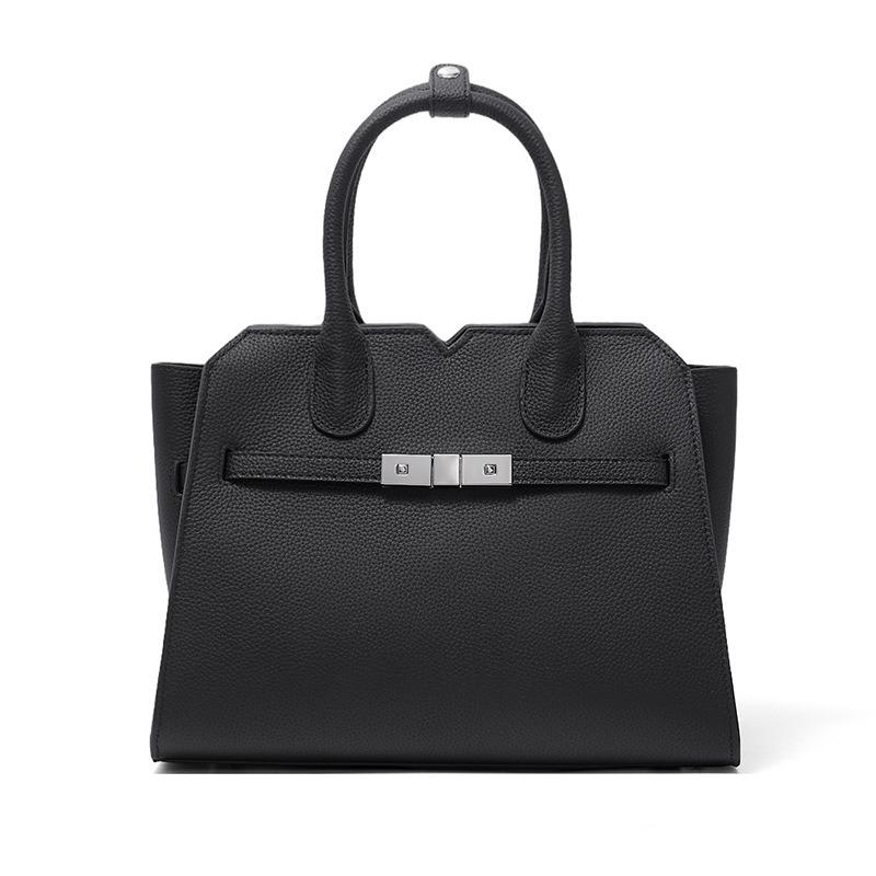 

Leather handbag women s new high-end first layer cowhide large-capacity mother messenger bag women s platinum bag чёрный
