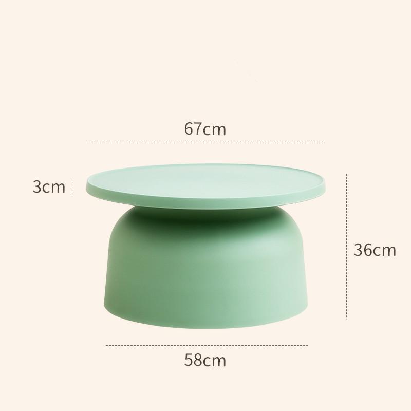 Nordic Style Plastic round Coffee Table Sofa Side Small-Space Corner Table with Wide Storage Desktop for Home Furniture
