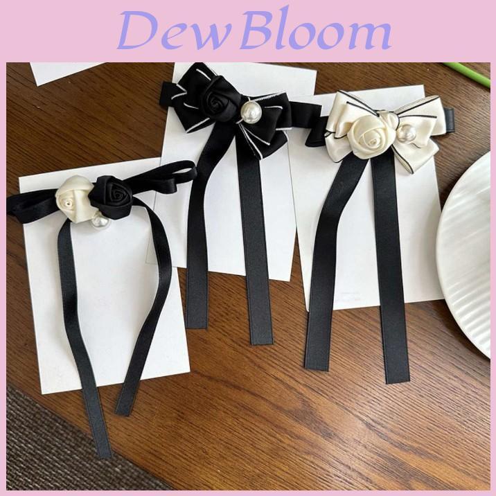 Classic Pearl Bow Tie Brooch With Flower Design For Adults