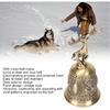 Hand Bell Call Loud Wedding Bells, Deer Shape Golden Hand Bell, Vintage Bell Engraved Bell Call Bell Handheld Bell for Wedding, Christma