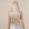 LOUIS FERRE 13x6 Lace Wig Long Straight Light Blonde Wigs with Dark Root for Women Daily Party Cosplay Wedding High Density
