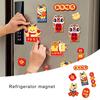 6Pcs 2024 Year of The Dragon Fridge Magnets 2024 Spring Festive Decoration Indoor Outdoor Chinese New Year Sticker Window Wall Decor