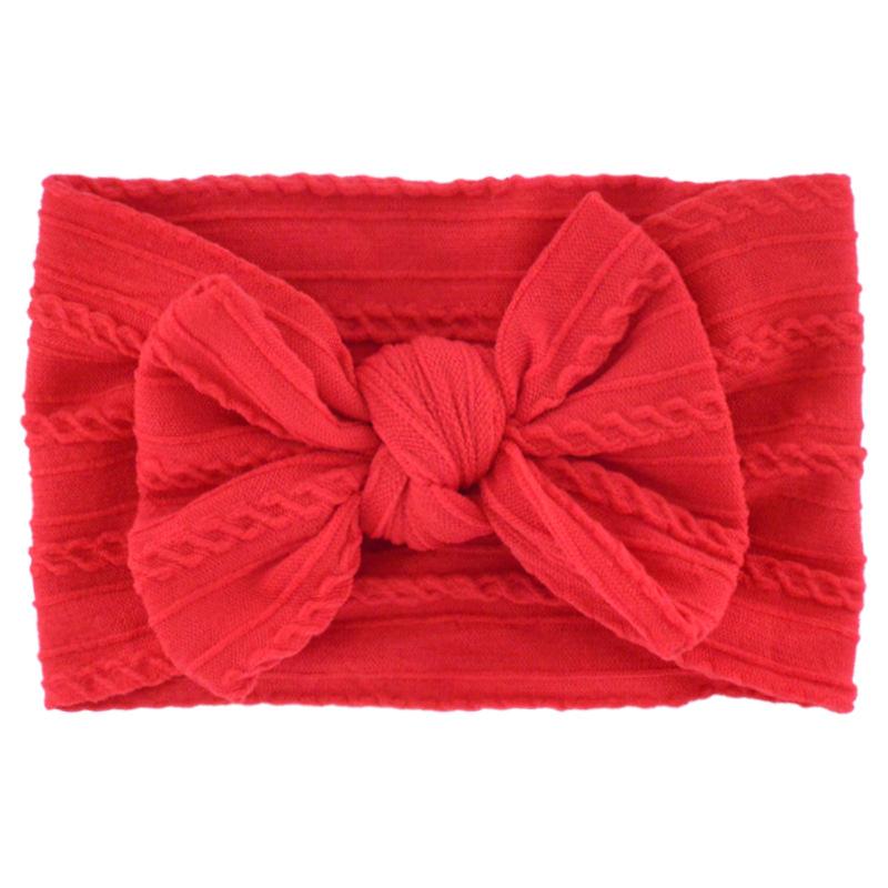 Solid Color Bow Baby Headbands, Soft Elastic Nylon Wide Hairbands for Infants